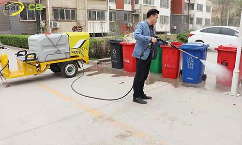 小型三輪電動高壓清洗車，小巷清潔好幫手